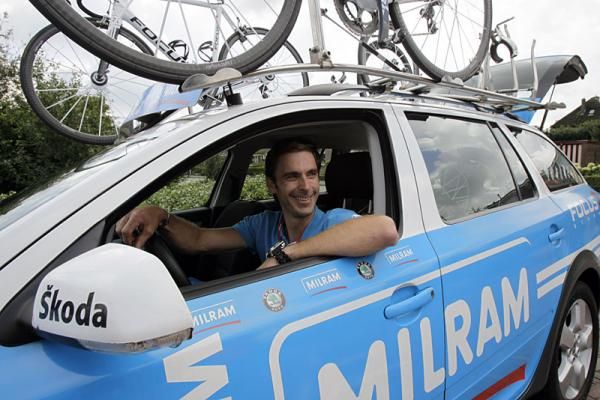 Servais Knaven retired from racing on Sunday and is now behind the wheel of the Milram team car.