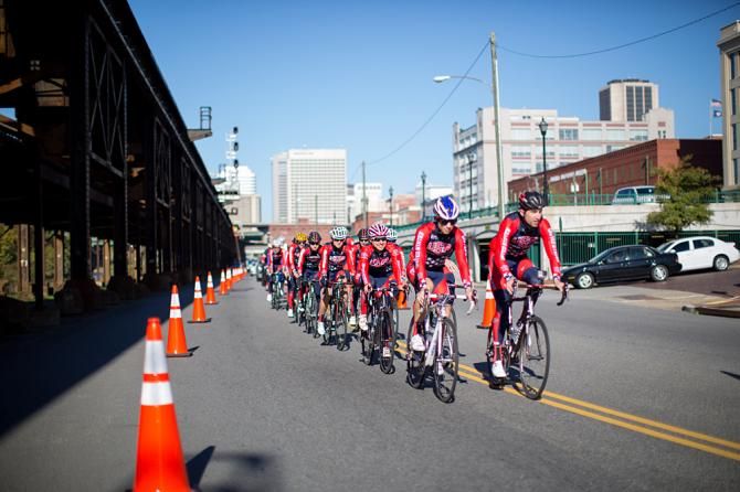 Taylor Phinney leads Team USA on a recon of the 2015 Worlds course