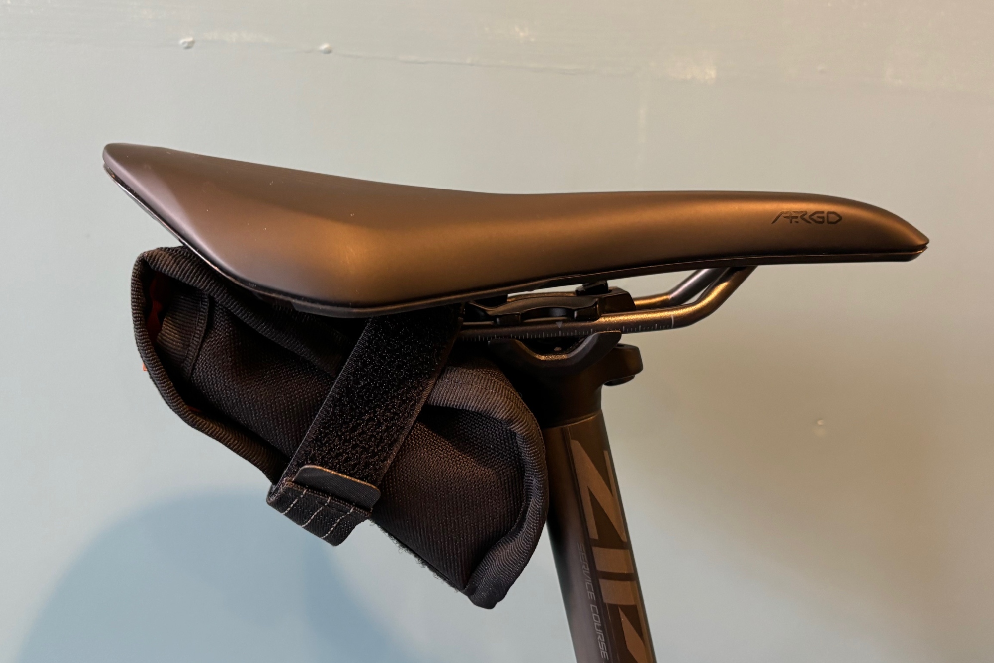 Restrap Tool Pouch attached to a bike