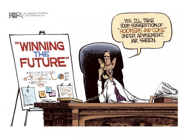 Sheen and Obama fight for a tag line