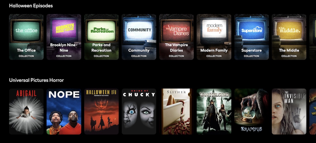 Peacock&#039;s Halloween Episode section