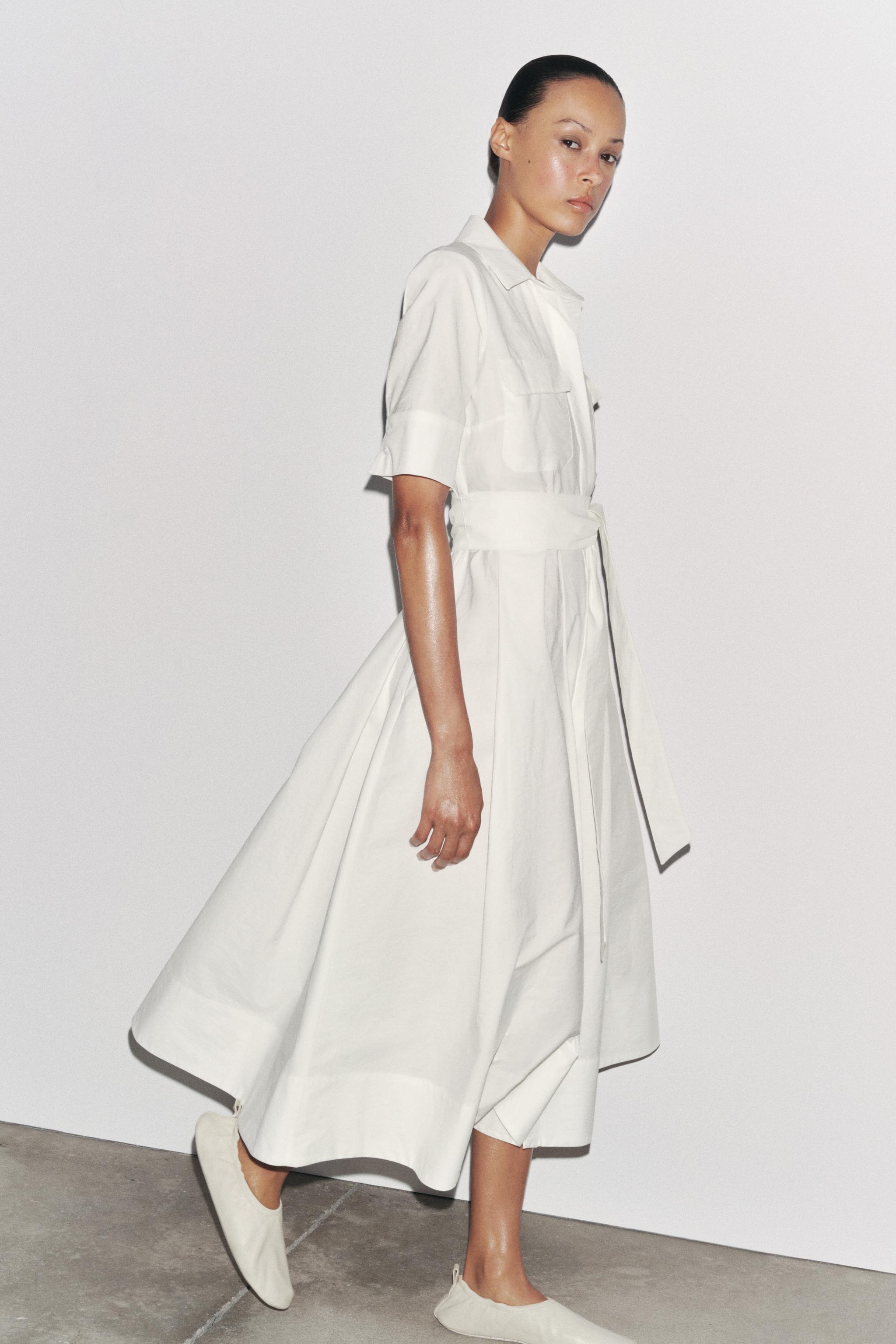 Zw Collection Poplin Midi Dress
