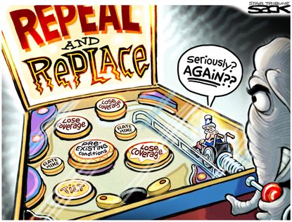 Political cartoon U.S. Graham Cassidy Obamacare repeal