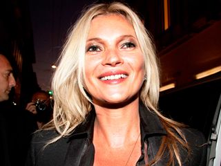 Kate Moss at the Stuart Weitzman store opening in Milan