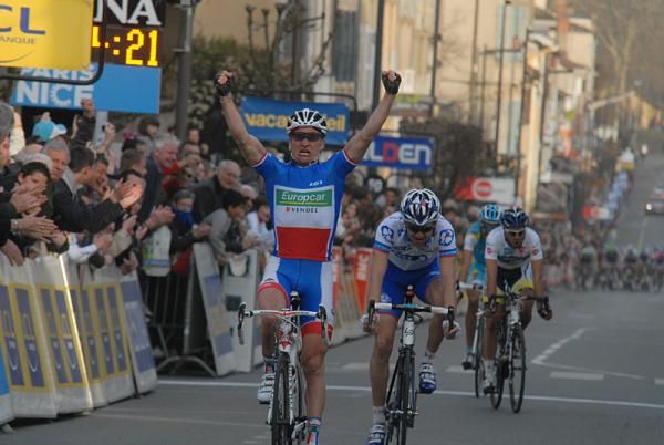 Paris-Nice stage 4 winner Thomas Voeckler (Team Europcar) is triumphant after he and his breakmates stayed away.