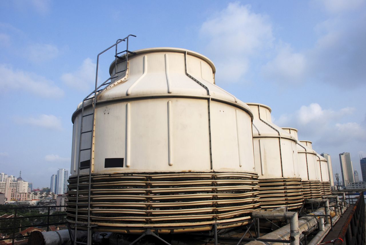 Cooling towers of an air conditioning system