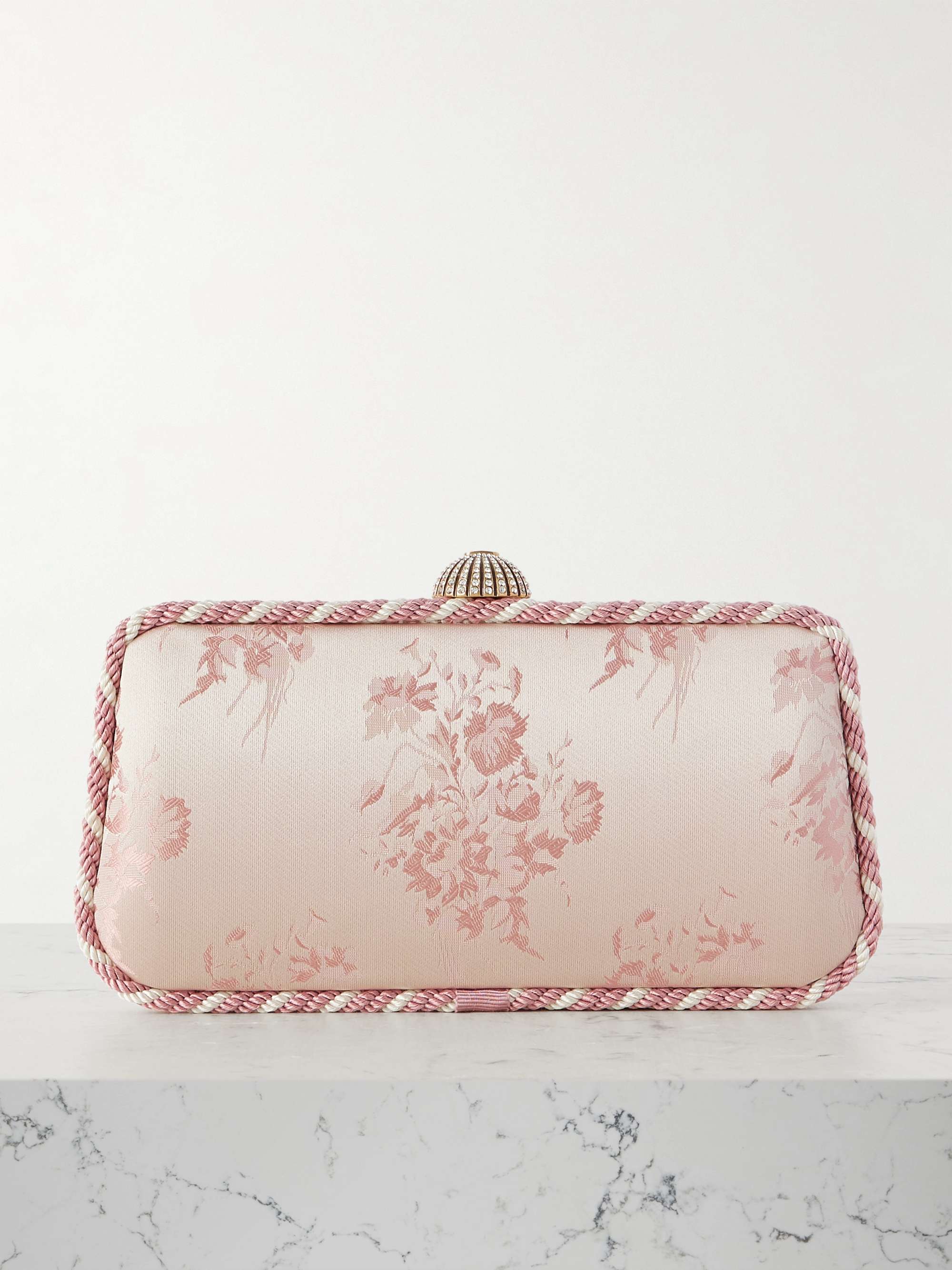 Carry Secrets Cord-Trimmed Satin-Jacquard Clutch