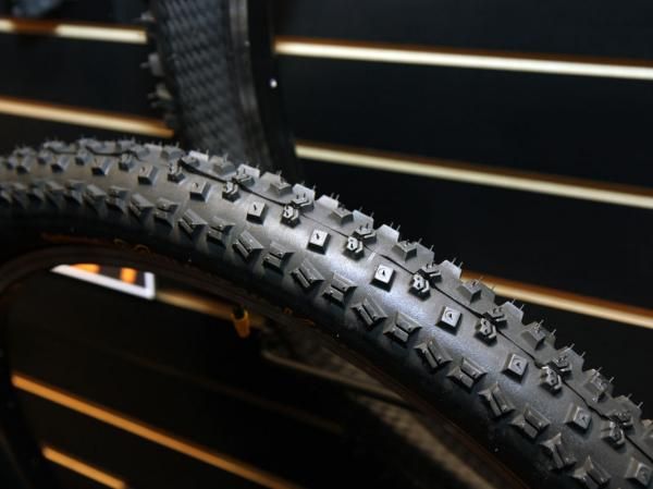 Continental's Mountain King tire gets a complete overhaul for 2011 with a blockier and more aggressive tread design that's expected to provide surer cornering on hard ground with less knob squirm.