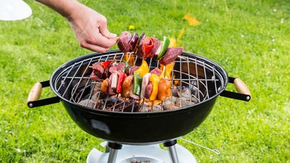 Cooking skewers on BBQ