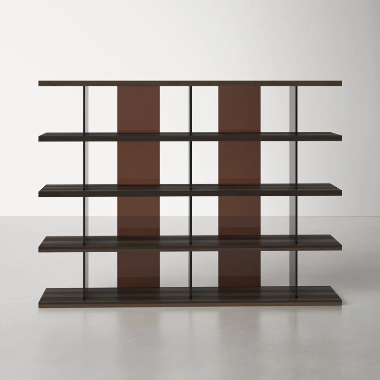 brown translucent horizontal bookshelf