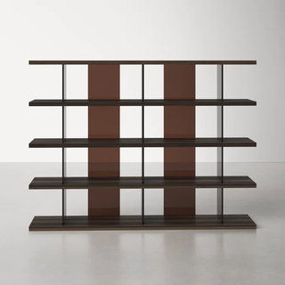 brown translucent horizontal bookshelf
