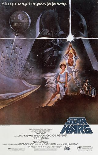 The movie poster for "Star Wars: Episode IV - A New Hope."