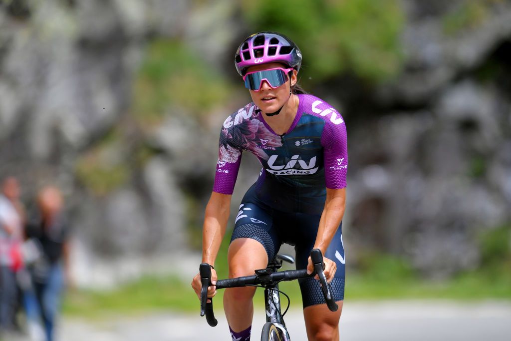 CASCATE DEL TOCE ITALY JULY 05 Sofia Bertizzolo of Italy and Team Liv Racing during the 32nd Giro dItalia Internazionale Femminile 2021 Stage 4 a 112km Individual Time Trial from Fondovalle to Cascate Del Toce 1714m ITT GiroDonne UCIWWT on July 05 2021 in Cascate Del Toce Italy Photo by Luc ClaessenGetty Images