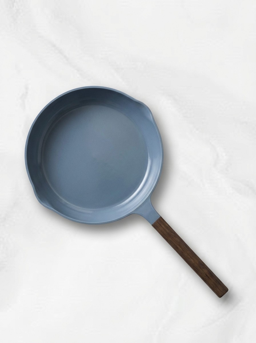 IKEA kitchenware in blue and walnut