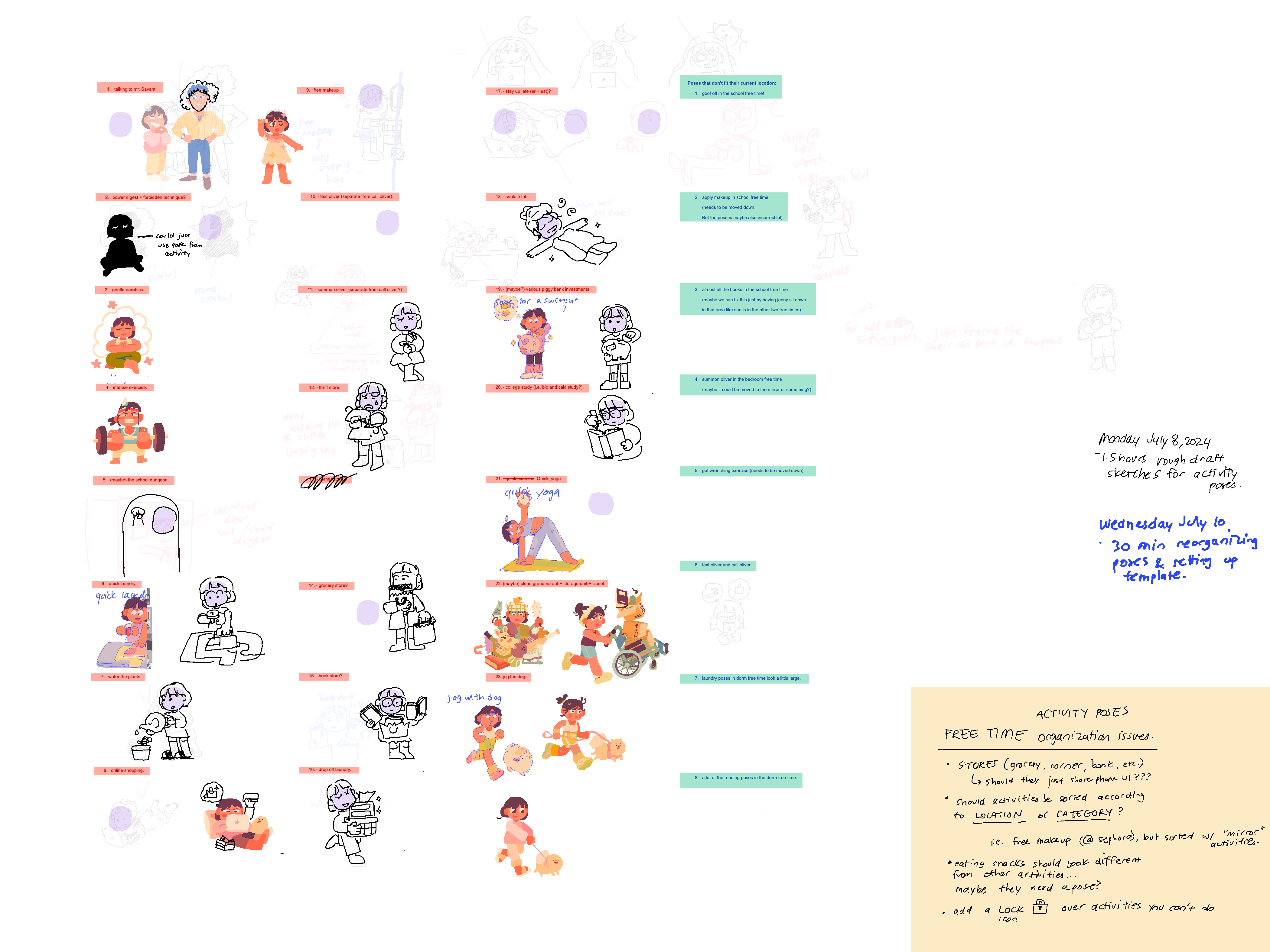Consume Me; character sketches for a video game