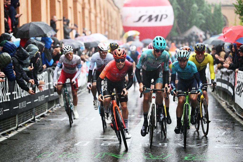 SAN LUCA ITALY OCTOBER 05 Thomas Pidcock of The United Kingdom and Team INEOS Grenadiers competes during the 107th Giro dellEmilia 2024 a 2153km one day race from Vignola to Bologna San Luca 267m on October 05 2024 in San Luca Italy Photo by Dario BelingheriGetty Images