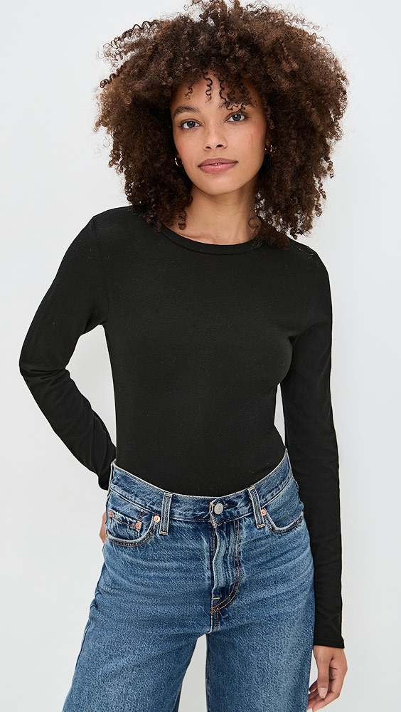 Perfectwhitetee Jamie Recycled Cotton Long Sleeve Crew