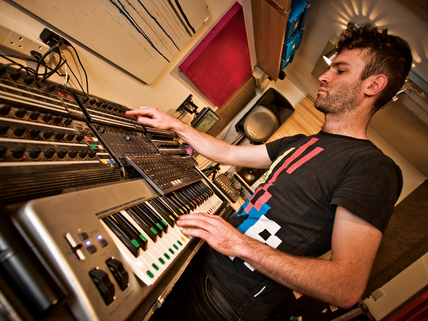 Tim Exile at the helm of his unique performance setup.