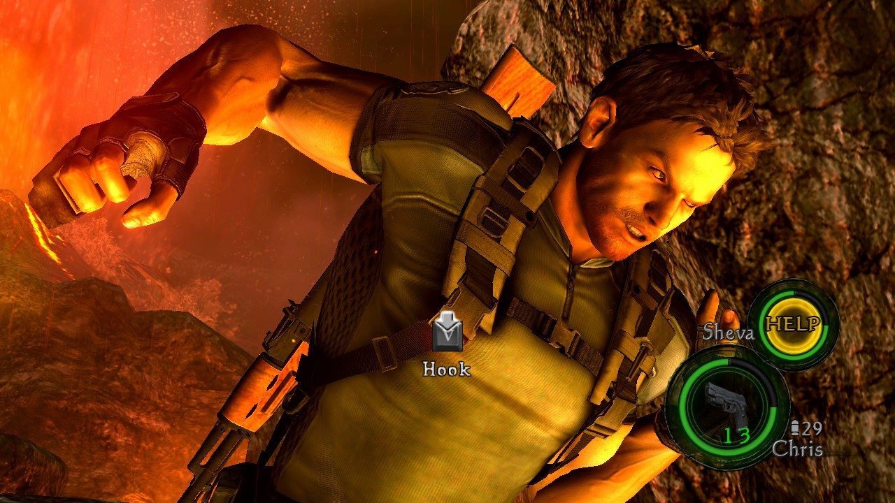 Punching a boulder (Resident Evil 5)