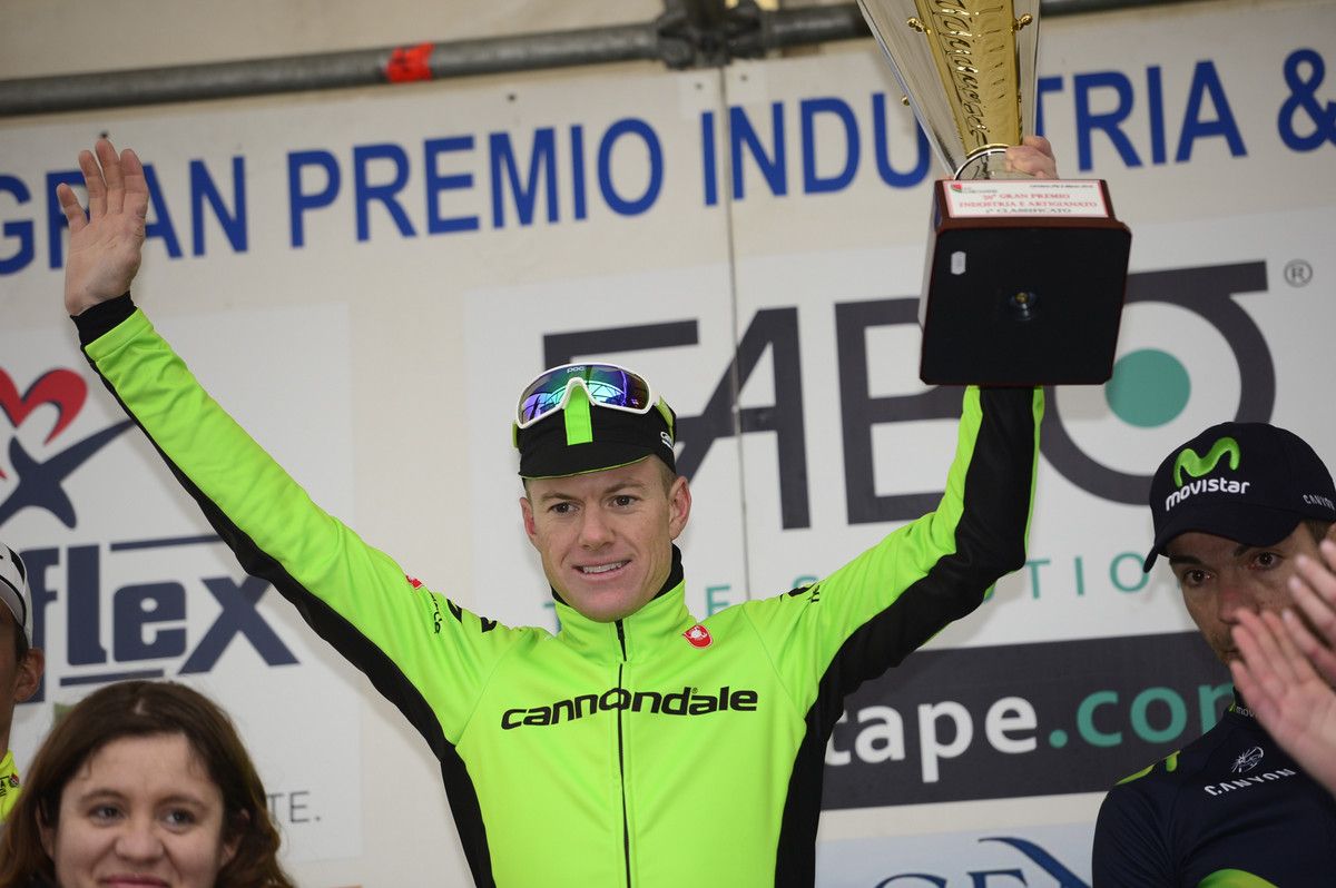 Simon Clarke with his winners trophy