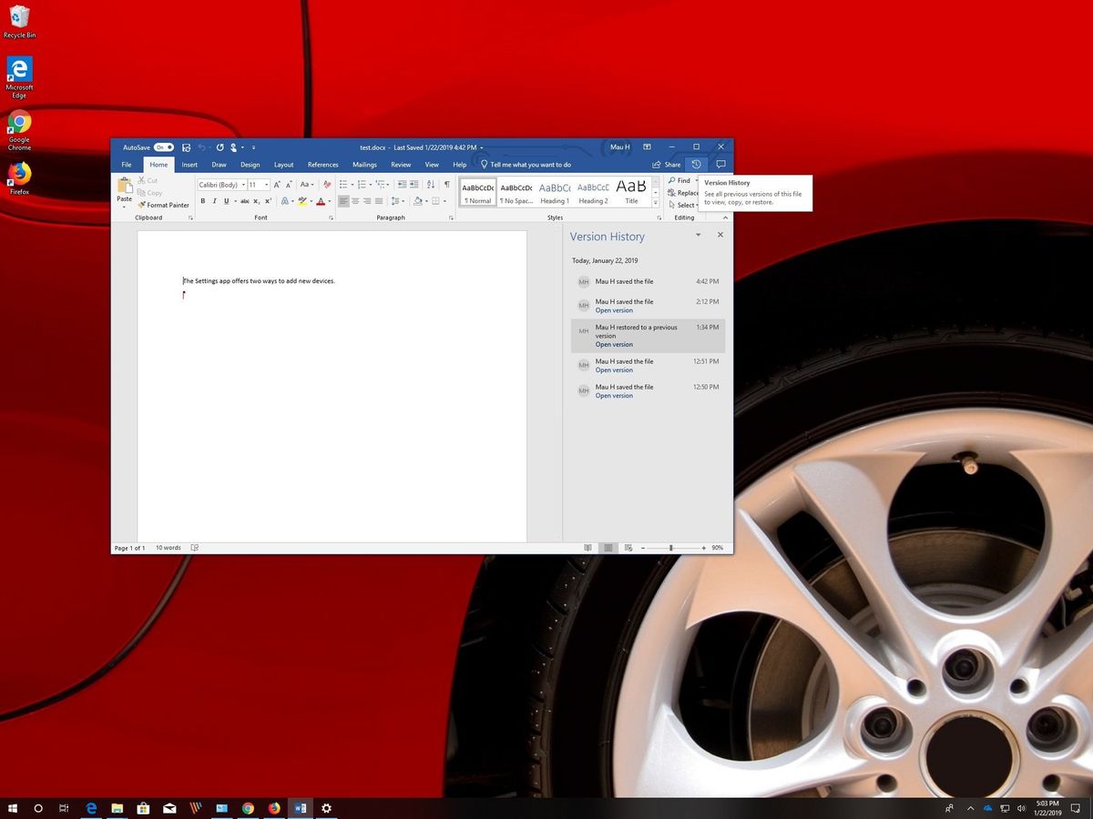 How To Turn On Version History In Word