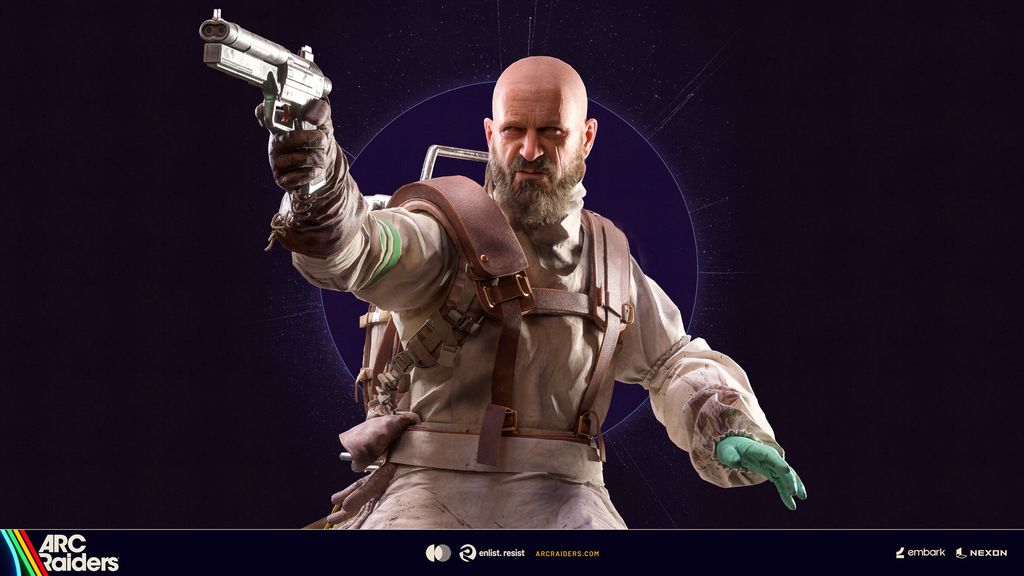 ARC Raiders promotional image featuring a bearded character