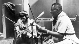 Howlin' Wolf recording in London with Eric Clapton