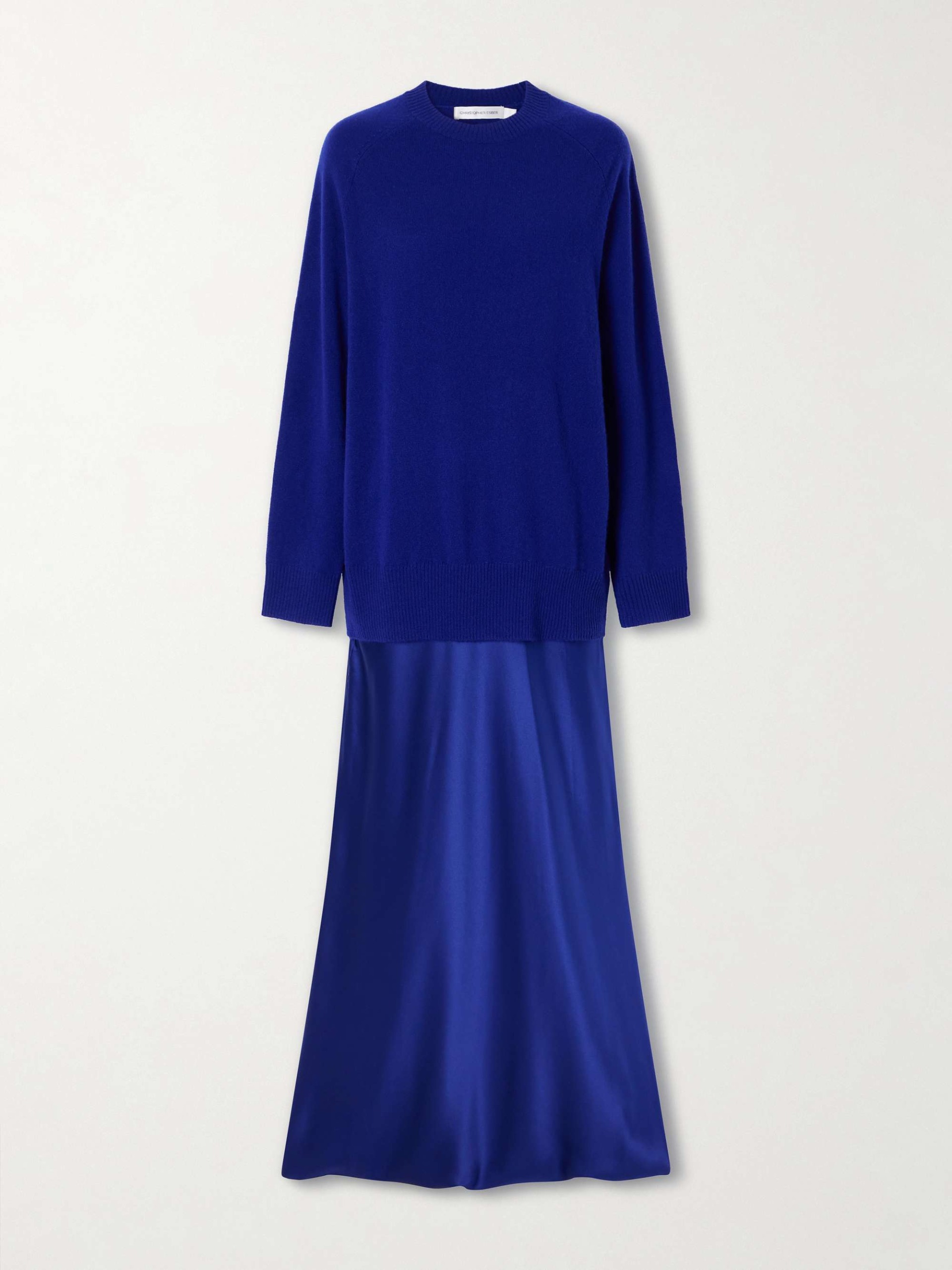 Monument Cashmere and Silk-Satin Maxi Dress