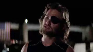 Kurt Russell with an eye patch looking very upset in Escape from New York