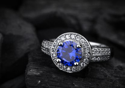 A sapphire ring.