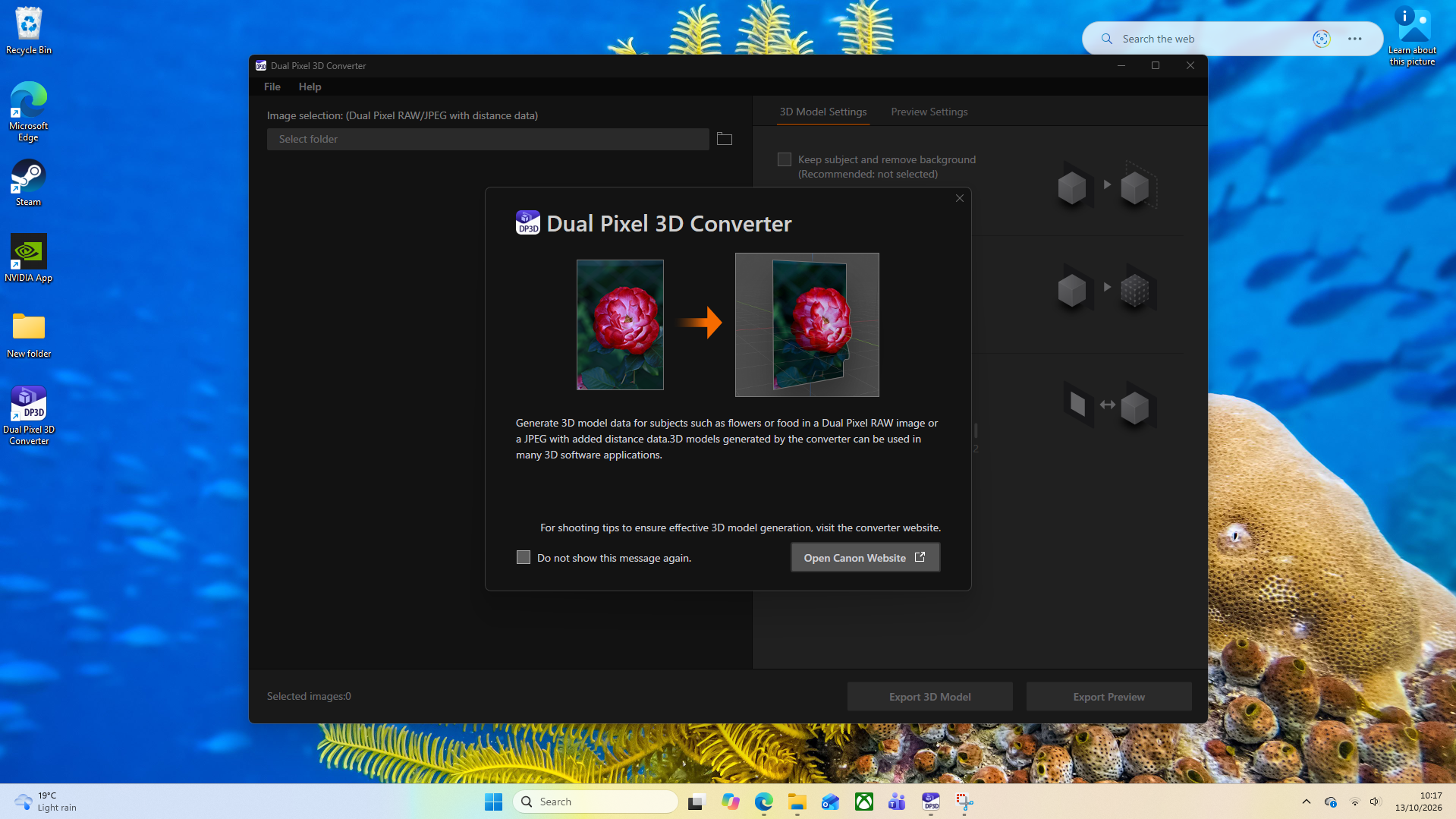 Canon DP3D app