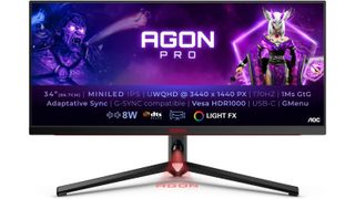 AOC Agon Pro AG344UXM ultrawide monitor from the front