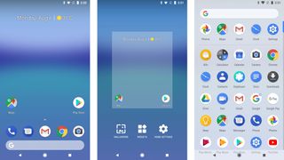 The main screens on Android Oreo