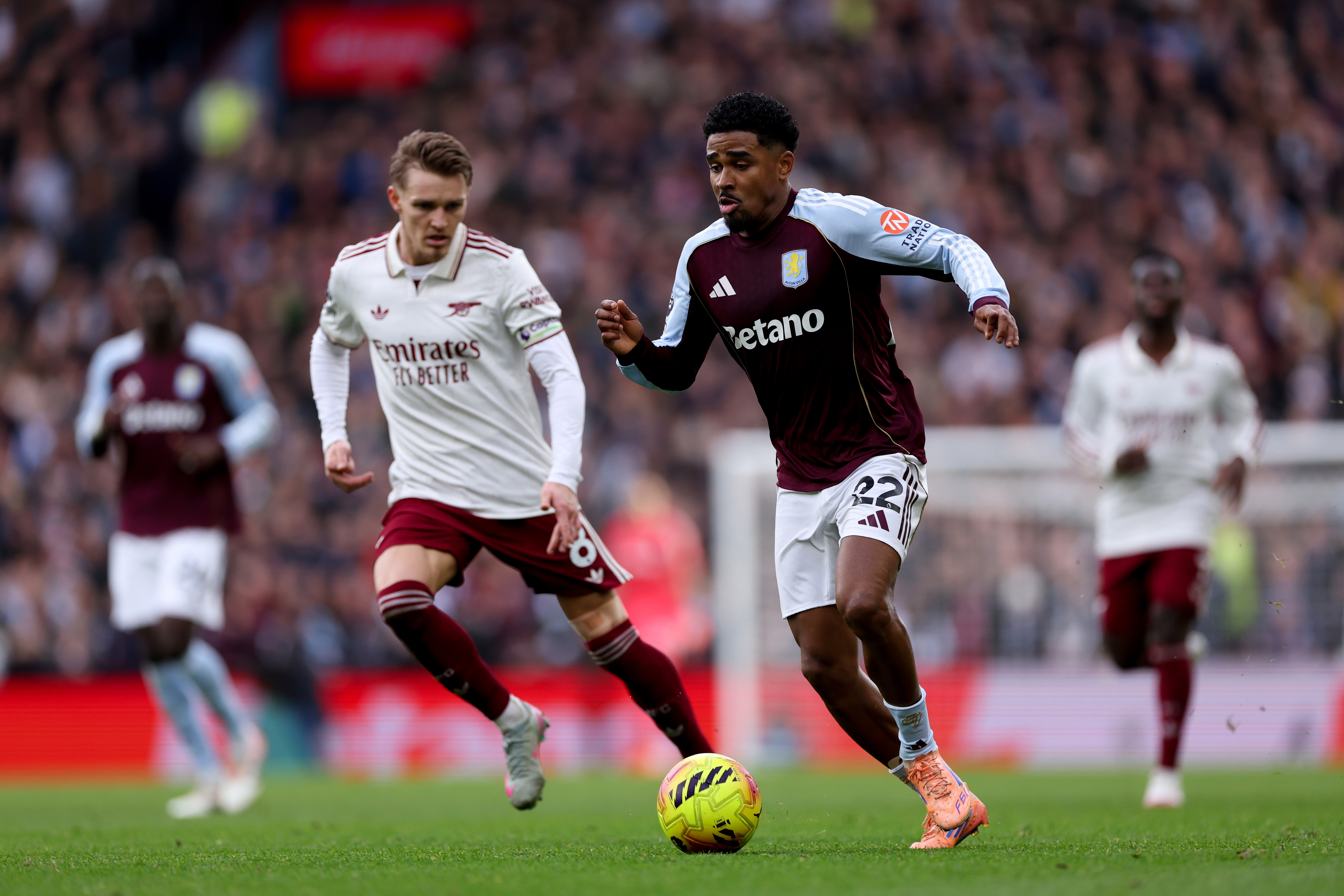 Martin Odegaard and Ian Maatsen face off in the reverse fixture just a few weeks ago