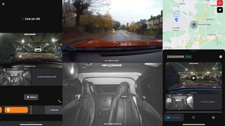 Screenshots of the Nextbase iQ dashcam app