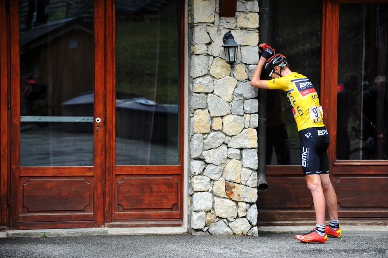 Tejay van Garderen (BMC) takes a moment after losing the overall race lead on the final day