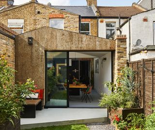 small single storey extension with cork cladding