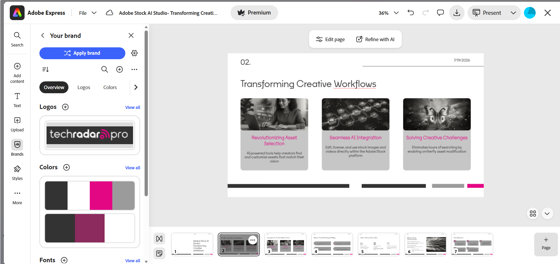 PDF spaces tool - applying your brand