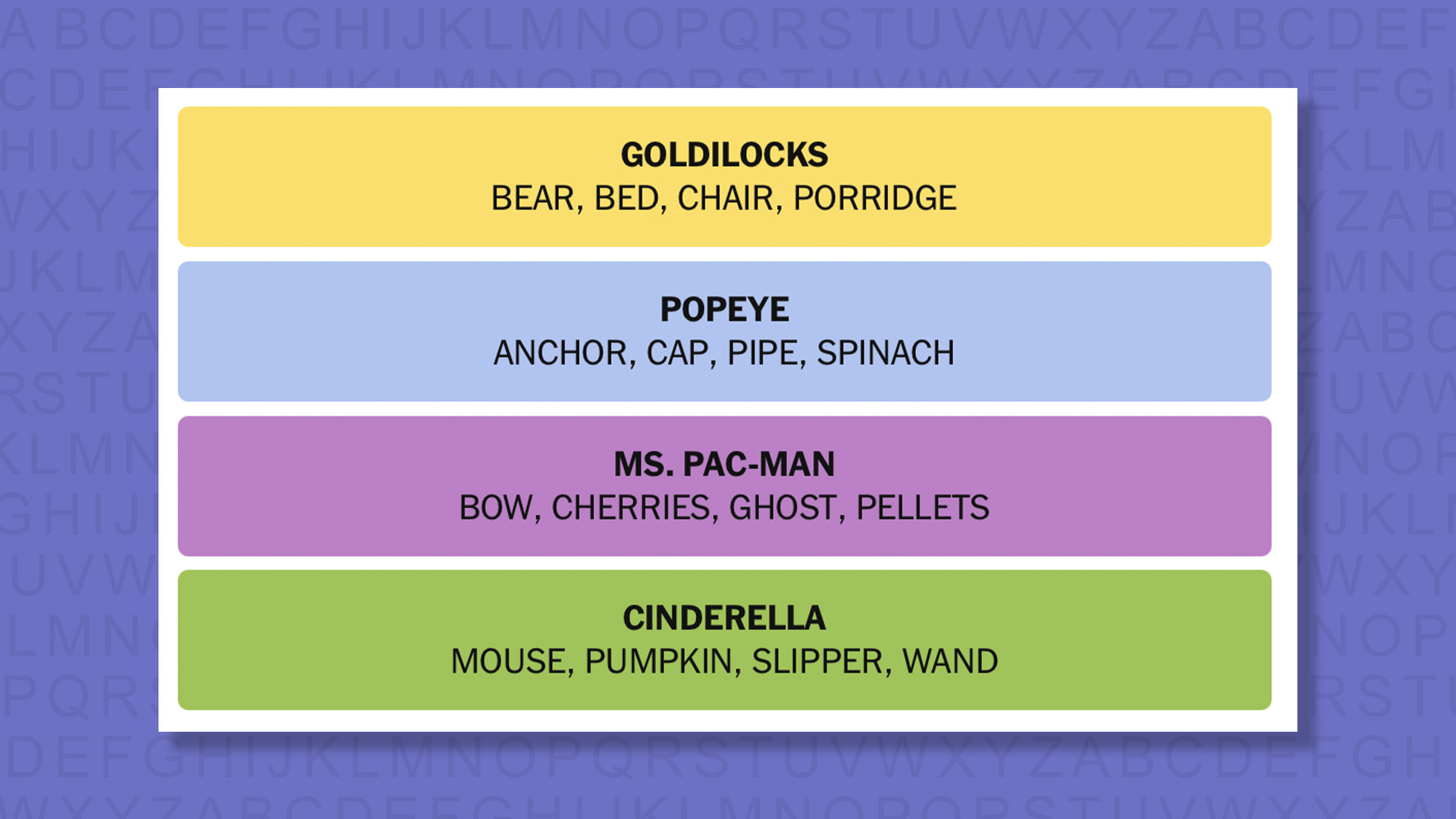 NYT Connections answers for game 873 on a purple background