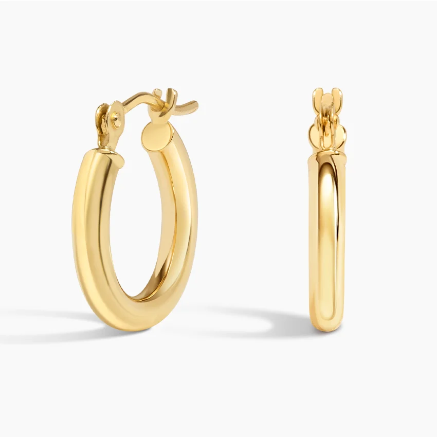 Brilliant Earth, 2mm Huggie Perfect Hoop Earrings in 14K Yellow Gold