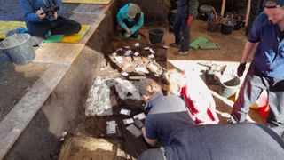 The site where the cremated bones were found was identified in the 1980s when fragments of worked flints were found there, but it wasn't excavated until this summer.