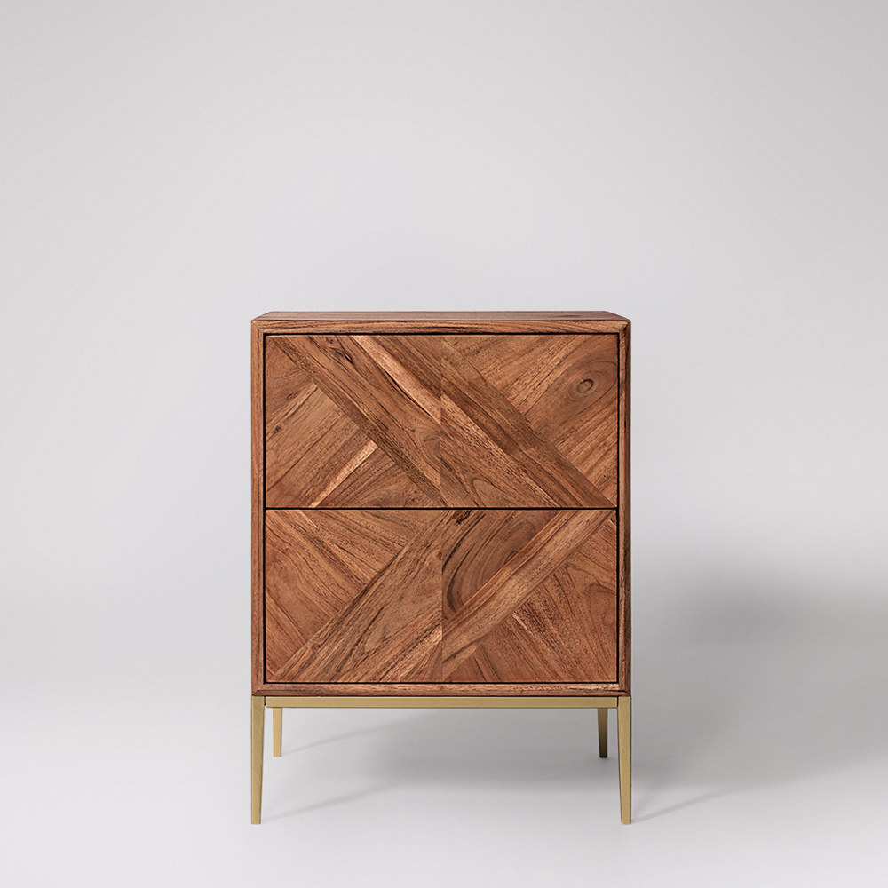 bedside wooden table with cabinet