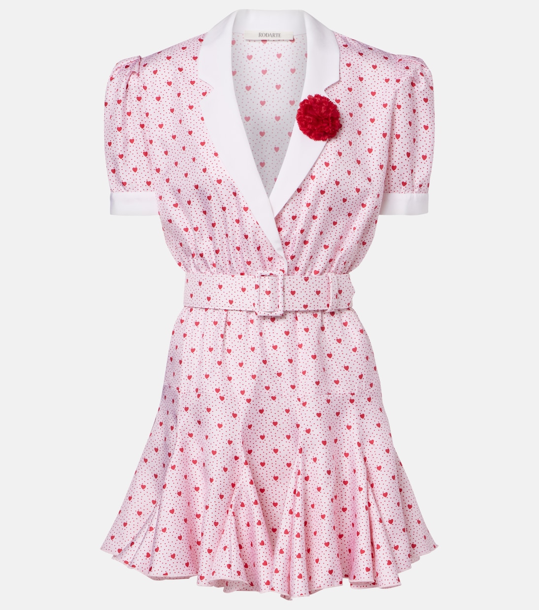 Printed Silk Twill Minidress in Pink - Rodarte