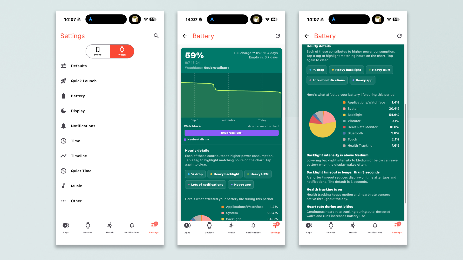 Pebble Time 2 review / Pebble app screenshot