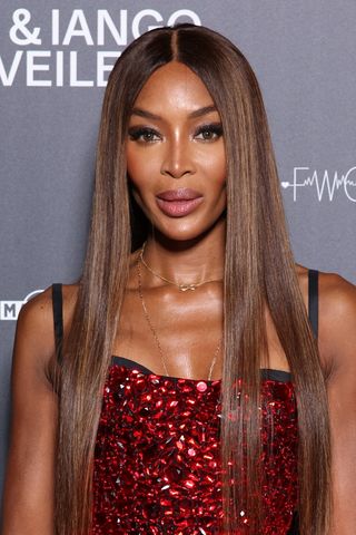 Naomi Campbell pictured with glowing skin