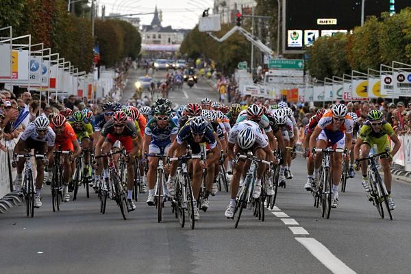 The bunch sprint was a fierce battle.