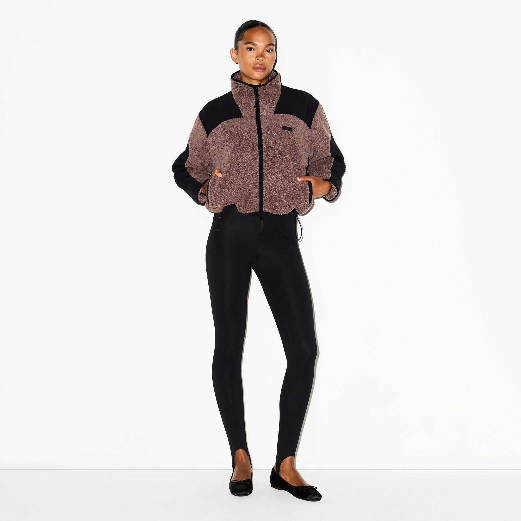 Teddy Boxy Zip Up Jacket | Umber | Xxs
