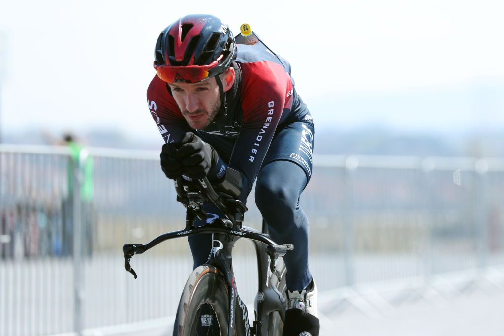 HONDARRIBIA SPAIN APRIL 04 Adam Yates of United Kingdom and Team INEOS Grenadiers warming up prior to the 61st Itzulia Basque Country 2022 Stage 1 a 75km individual time trial from Hondarribia to Hondarribia itzulia WorldTour on April 04 2022 in Hondarribia Spain Photo by Gonzalo Arroyo MorenoGetty Images