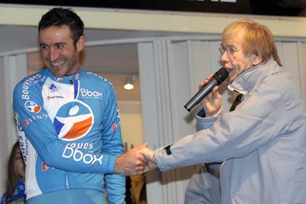 Laurent Lefevre (Bbox Bouygues Telecom) is congratulated