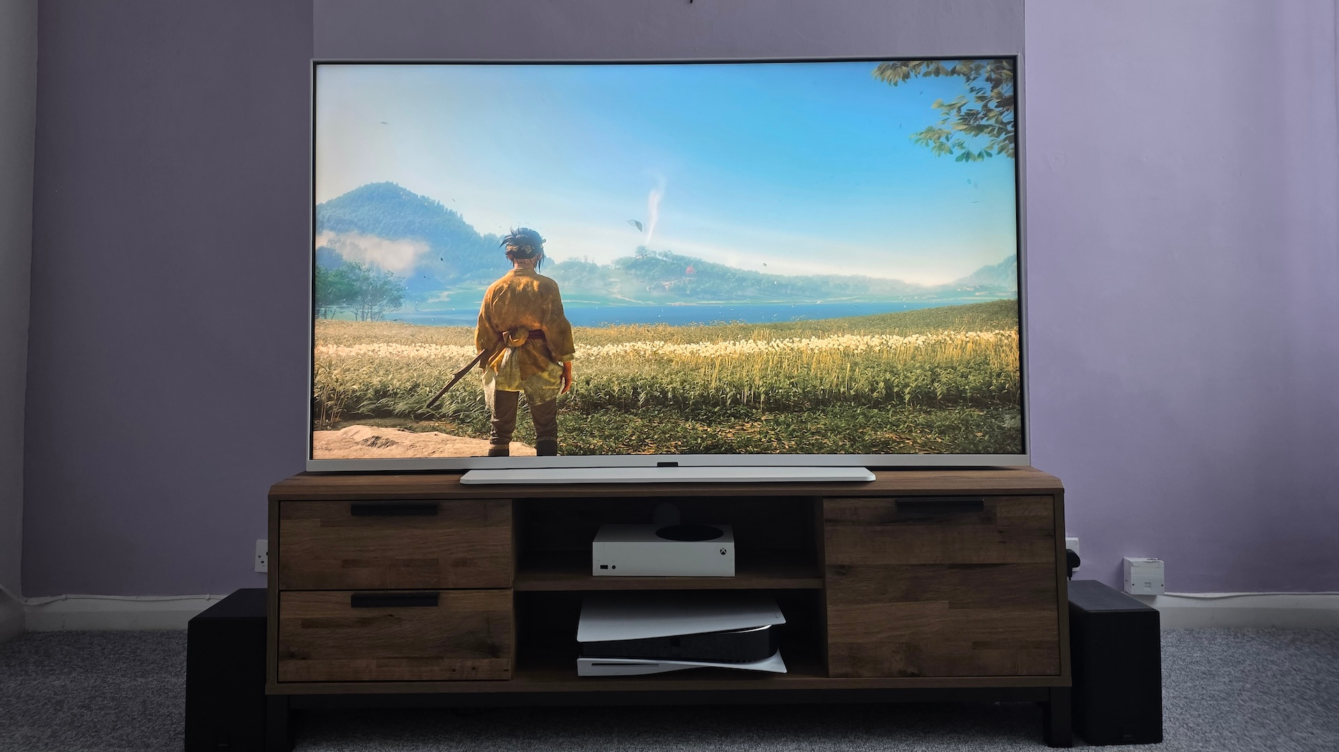 Sky Glass Air with a video game on it